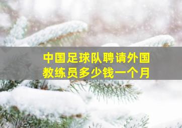 中国足球队聘请外国教练员多少钱一个月