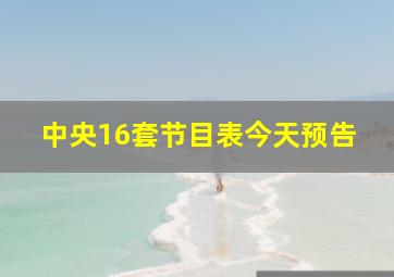 中央16套节目表今天预告