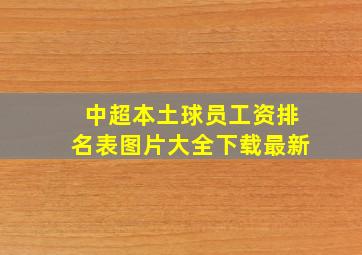 中超本土球员工资排名表图片大全下载最新