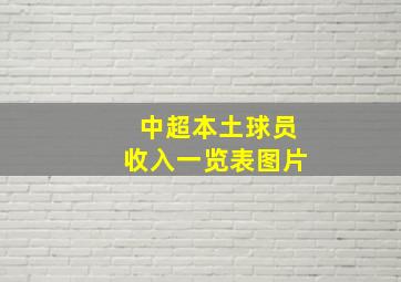 中超本土球员收入一览表图片