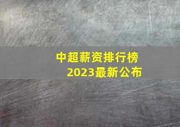 中超薪资排行榜2023最新公布