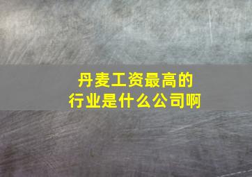 丹麦工资最高的行业是什么公司啊