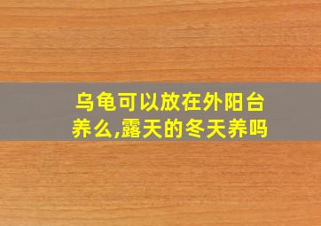 乌龟可以放在外阳台养么,露天的冬天养吗