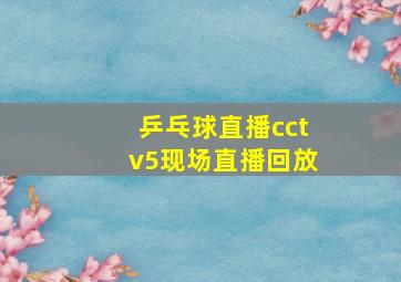 乒乓球直播cctv5现场直播回放