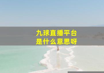 九球直播平台是什么意思呀