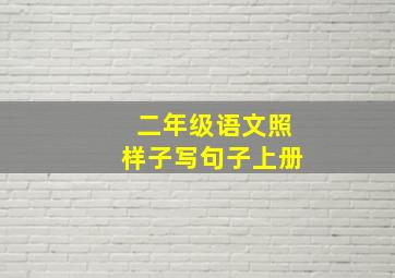 二年级语文照样子写句子上册