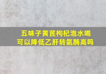 五味子黄芪枸杞泡水喝可以降低乙肝转氨酶高吗