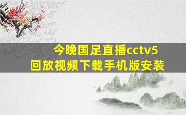 今晚国足直播cctv5回放视频下载手机版安装