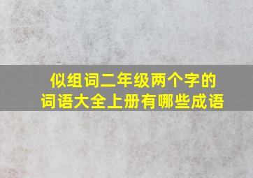 似组词二年级两个字的词语大全上册有哪些成语