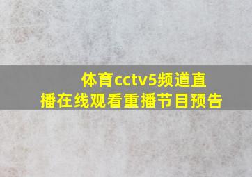 体育cctv5频道直播在线观看重播节目预告