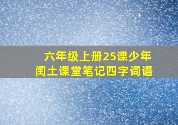 六年级上册25课少年闰土课堂笔记四字词语