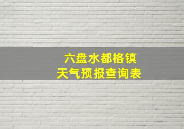 六盘水都格镇天气预报查询表