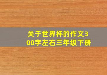 关于世界杯的作文300字左右三年级下册