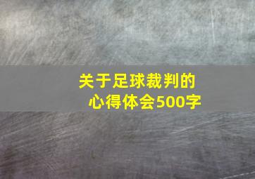 关于足球裁判的心得体会500字