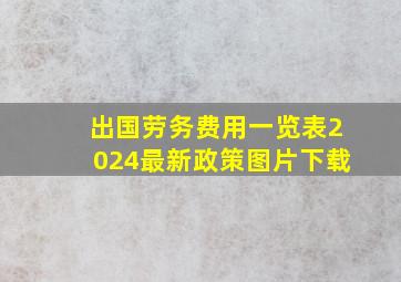 出国劳务费用一览表2024最新政策图片下载