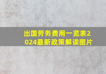 出国劳务费用一览表2024最新政策解读图片