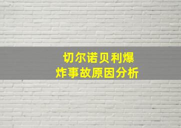 切尔诺贝利爆炸事故原因分析