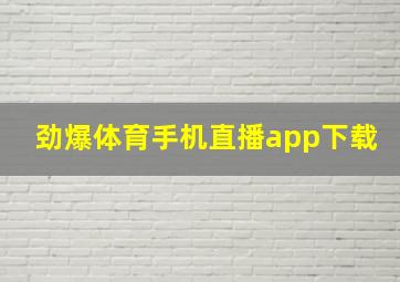 劲爆体育手机直播app下载