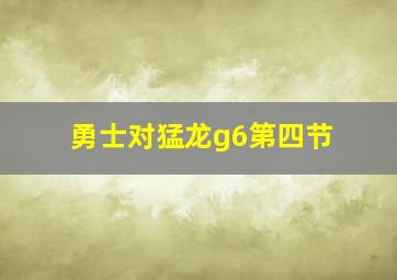 勇士对猛龙g6第四节