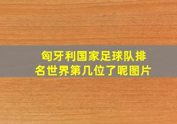 匈牙利国家足球队排名世界第几位了呢图片