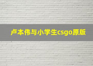 卢本伟与小学生csgo原版