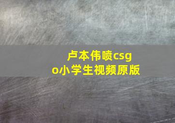 卢本伟喷csgo小学生视频原版