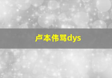 卢本伟骂dys