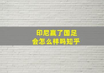 印尼赢了国足会怎么样吗知乎