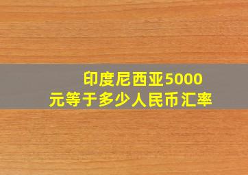 印度尼西亚5000元等于多少人民币汇率