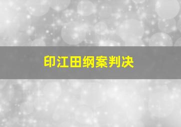 印江田纲案判决