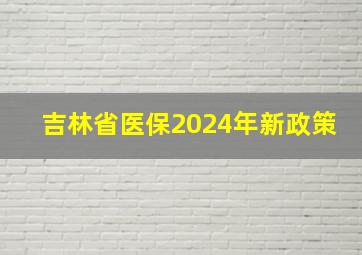 吉林省医保2024年新政策