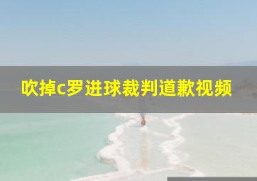 吹掉c罗进球裁判道歉视频