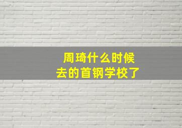 周琦什么时候去的首钢学校了