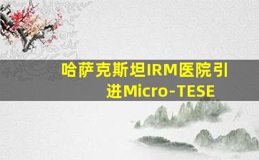 哈萨克斯坦IRM医院引进Micro-TESE