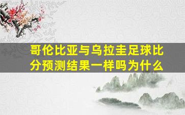 哥伦比亚与乌拉圭足球比分预测结果一样吗为什么