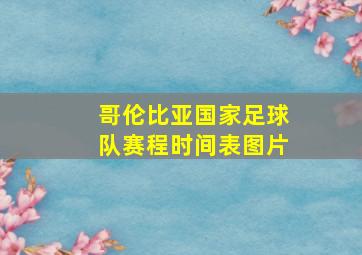 哥伦比亚国家足球队赛程时间表图片