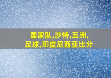 国家队,沙特,五洲,足球,印度尼西亚比分