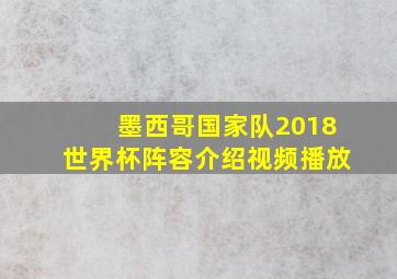 墨西哥国家队2018世界杯阵容介绍视频播放