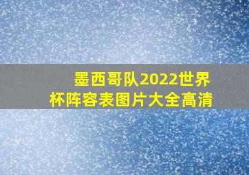 墨西哥队2022世界杯阵容表图片大全高清