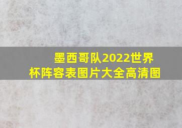 墨西哥队2022世界杯阵容表图片大全高清图