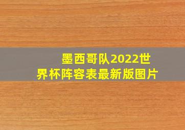 墨西哥队2022世界杯阵容表最新版图片