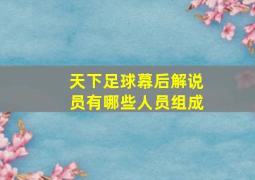 天下足球幕后解说员有哪些人员组成