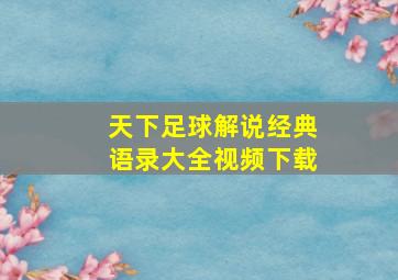 天下足球解说经典语录大全视频下载