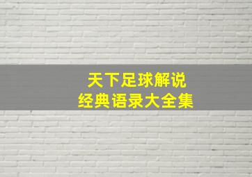 天下足球解说经典语录大全集