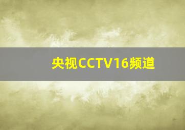 央视CCTV16频道