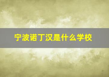 宁波诺丁汉是什么学校