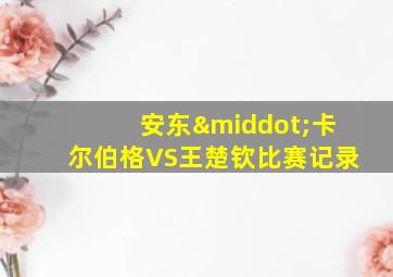 安东·卡尔伯格VS王楚钦比赛记录