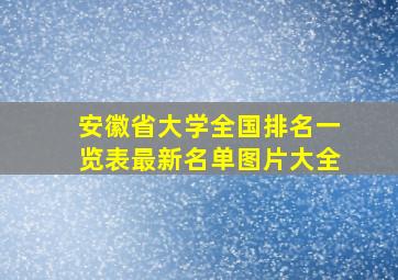 安徽省大学全国排名一览表最新名单图片大全