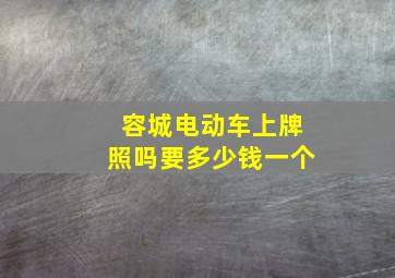 容城电动车上牌照吗要多少钱一个