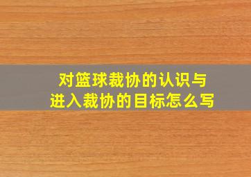 对篮球裁协的认识与进入裁协的目标怎么写